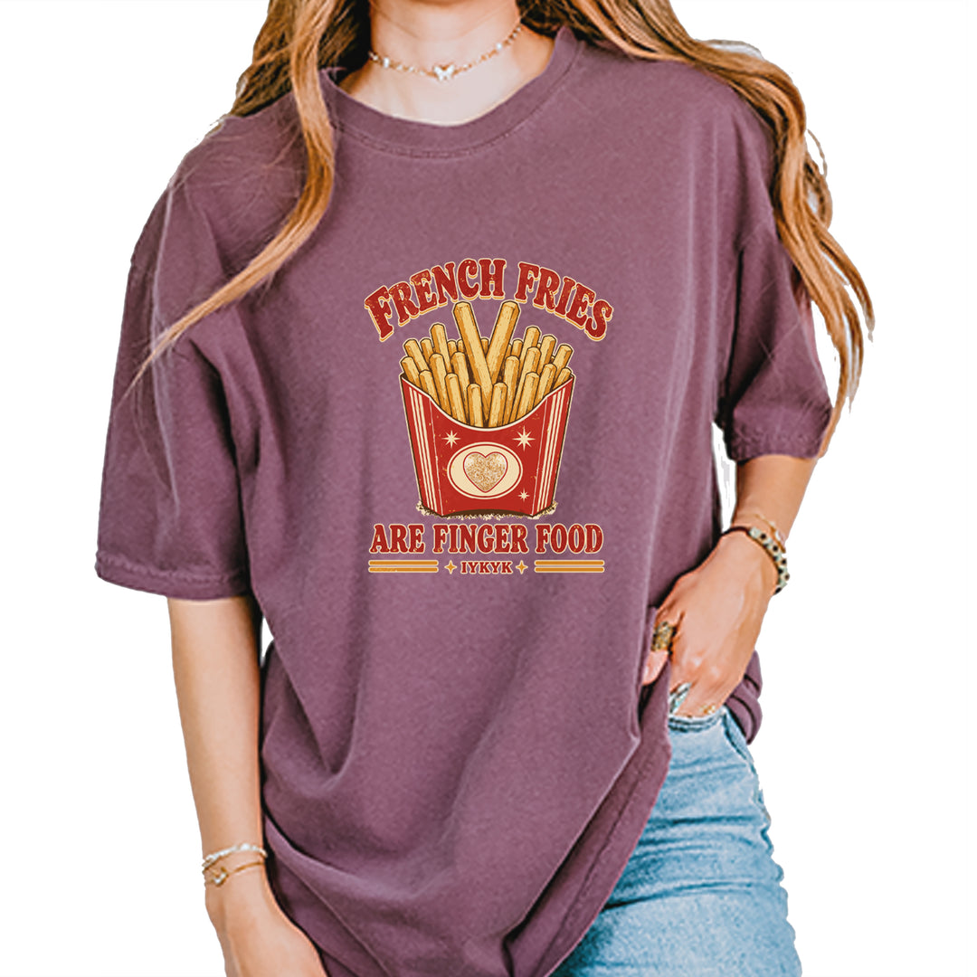 French Fries Are Finger Food IYKYK Vintage Soft Unisex T-shirt Berry