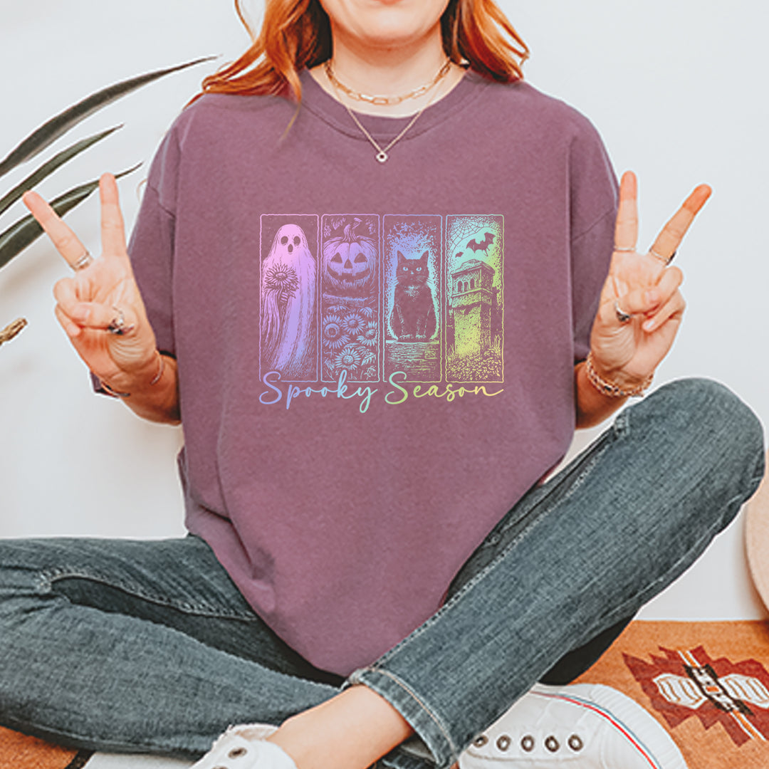 Spooky Season Cute Pastel Halloween Design Vintage Soft Unisex T-shirt 