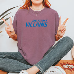 Detroit Villains Grit Football Vintage Soft Unisex T-shirt 