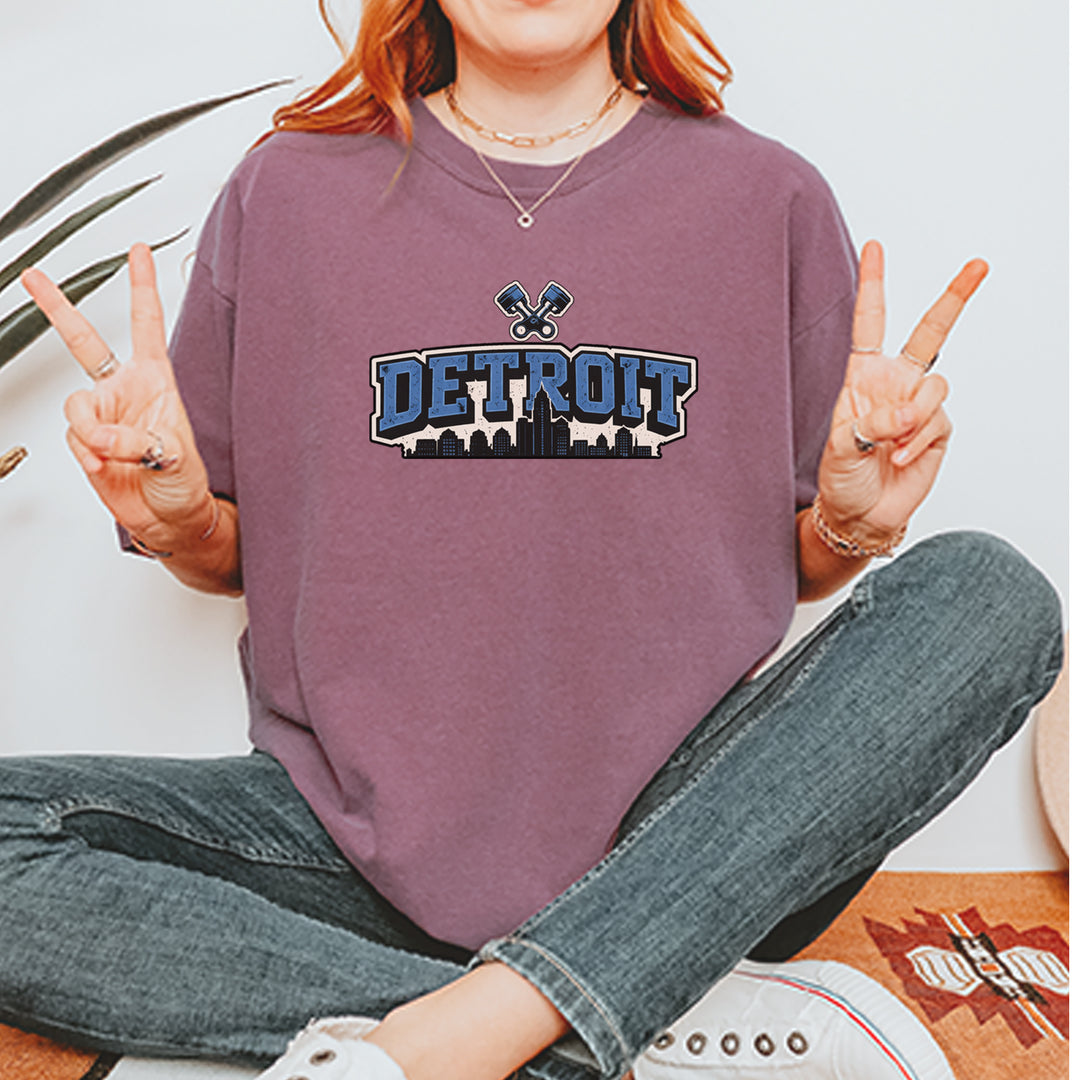 Detroit Motor City Retro Piston Vintage Soft Unisex T-shirt 