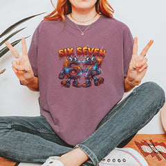 67 Lava Lightning Six Seven Meme Vintage Soft Unisex T-shirt 