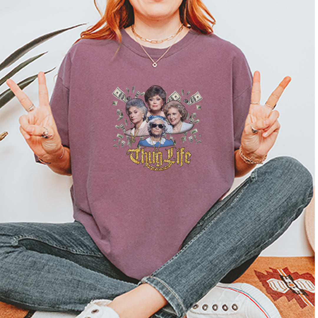 Golden Chain Thug Life Girls Vintage Soft Unisex T-shirt 