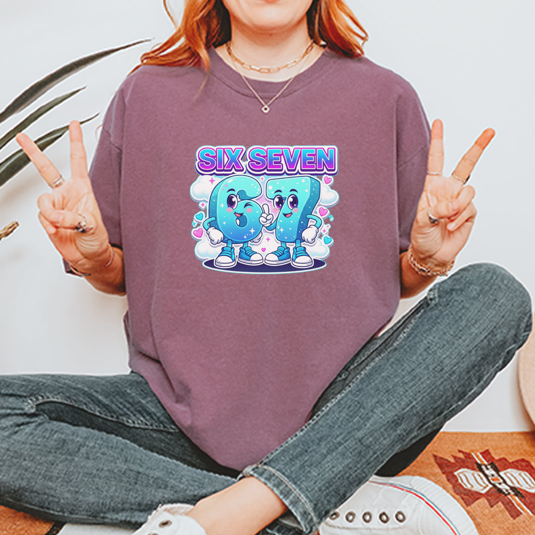 67 Six Seven Meme Kawaii Cloud Vintage Soft Unisex T-shirt 