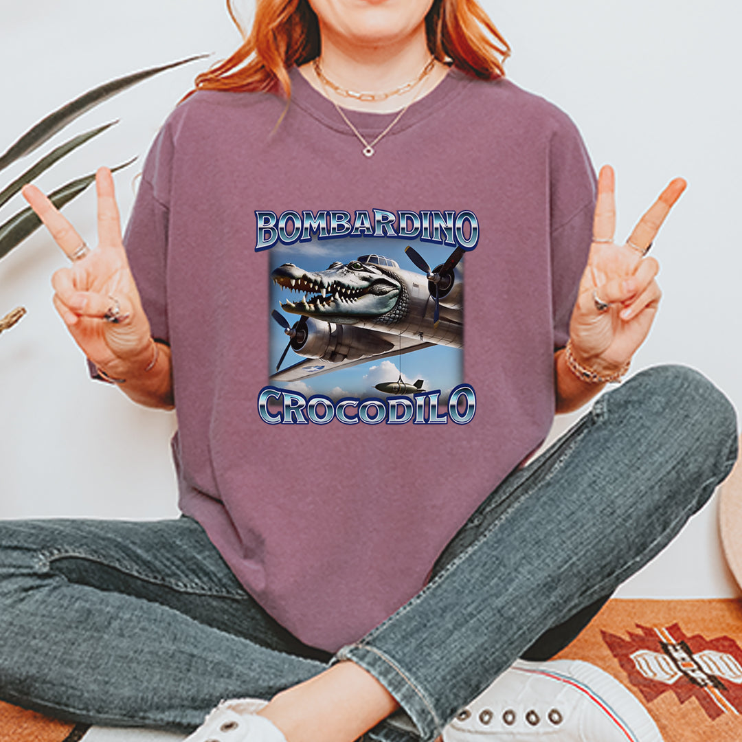 Bombardino Crocodilo Brainrot Vintage Soft Unisex T-shirt 