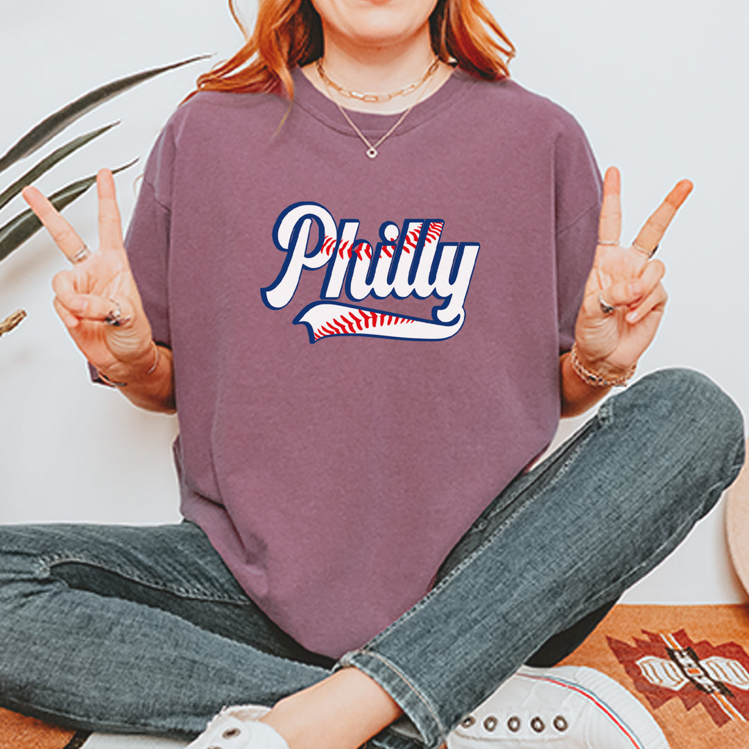 Philly Baseball Stitching Vintage Soft Unisex T-shirt 