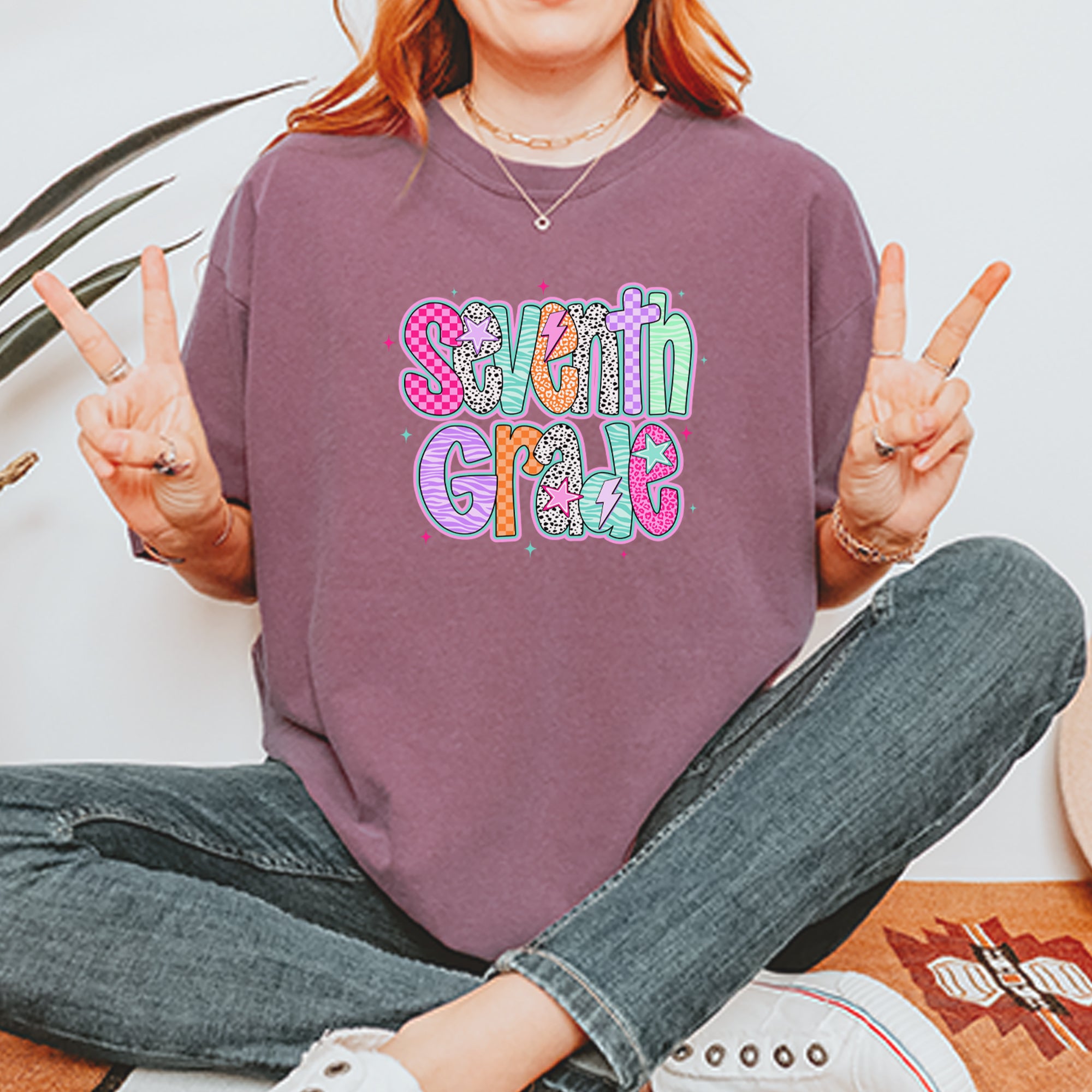 Seventh Grade Swagger Colorful Back to School Vintage Soft Unisex T-shirt 