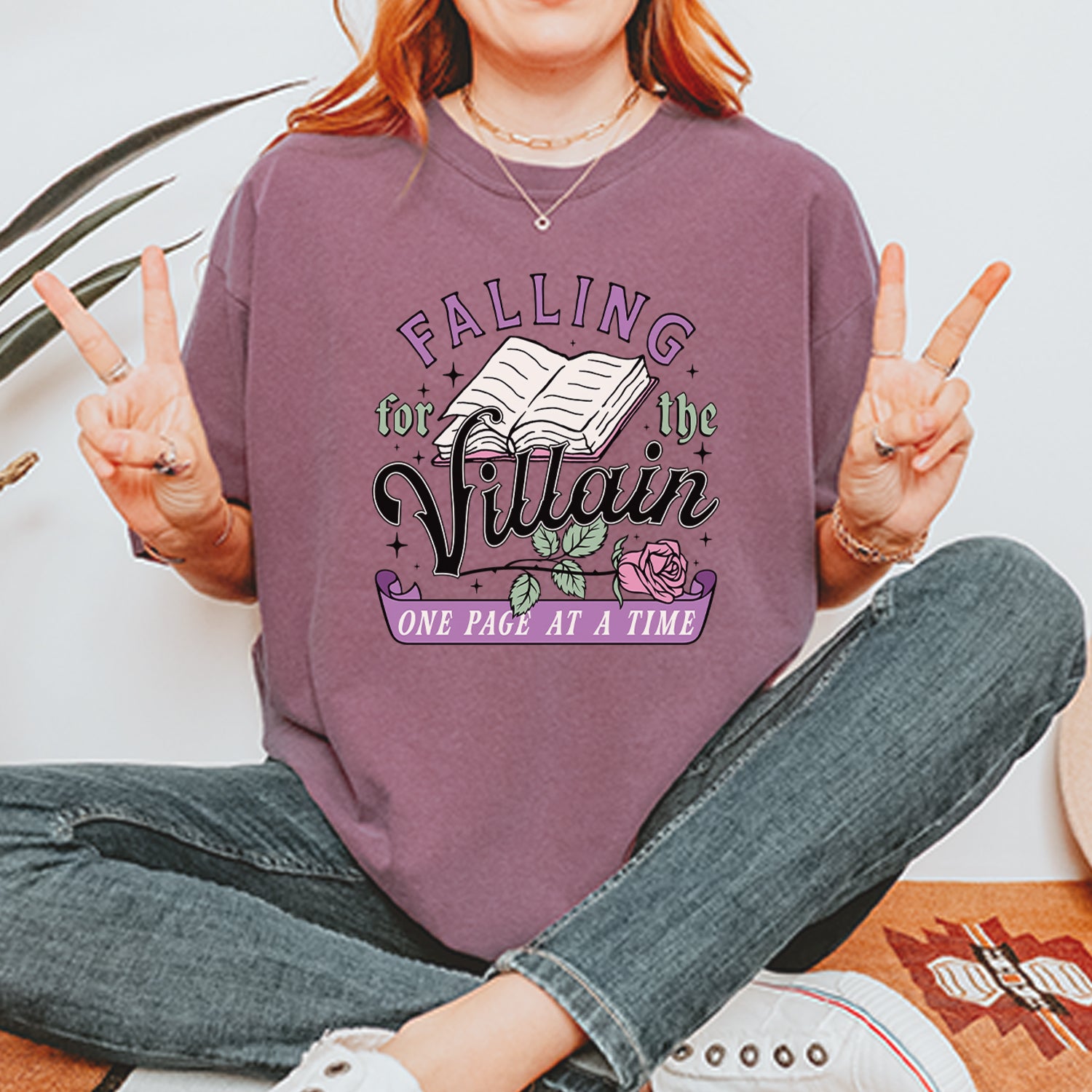 Falling For The Villain One Page At A Time Vintage Soft Unisex T-shirt 