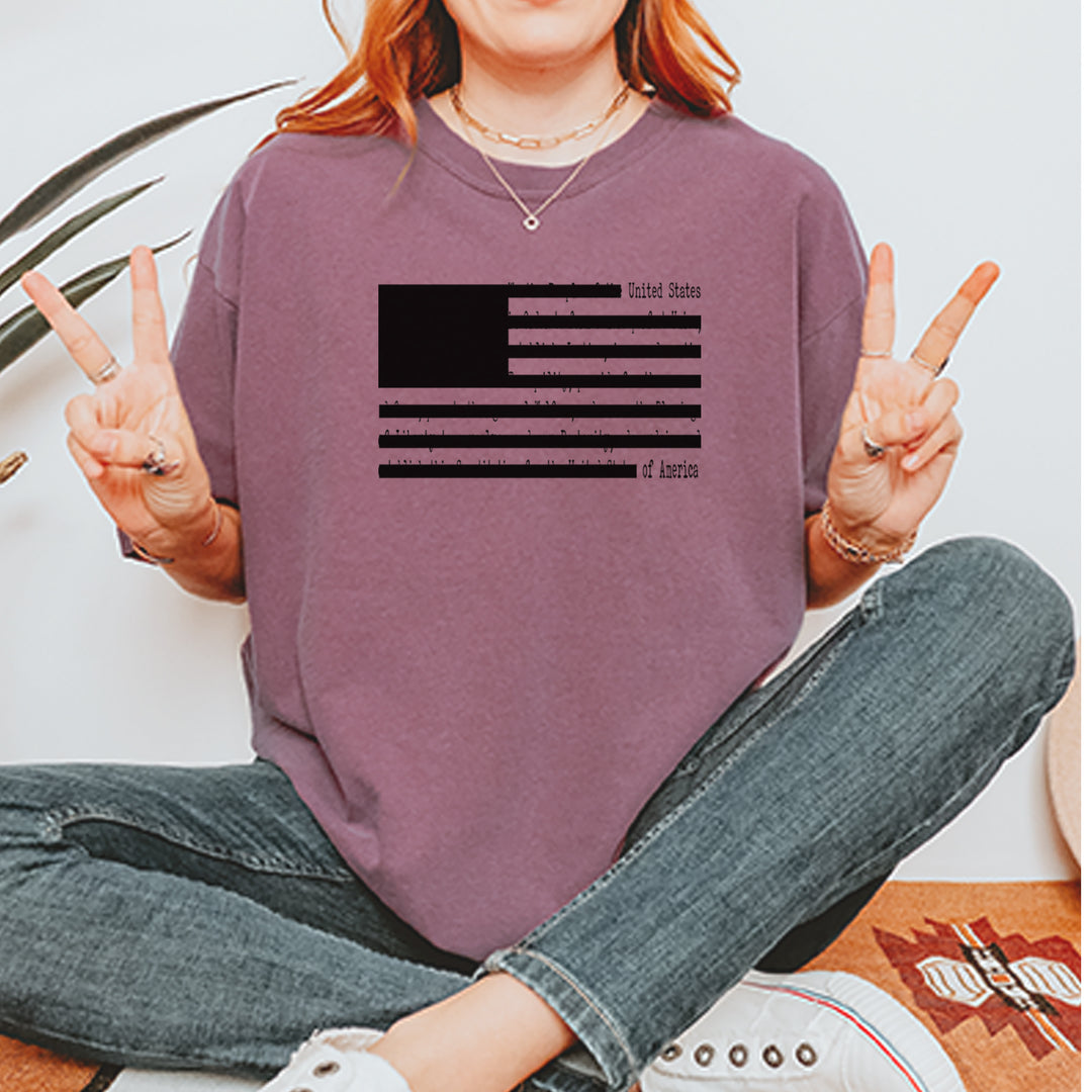 Redacted American Flag Vintage Soft Unisex T-shirt 