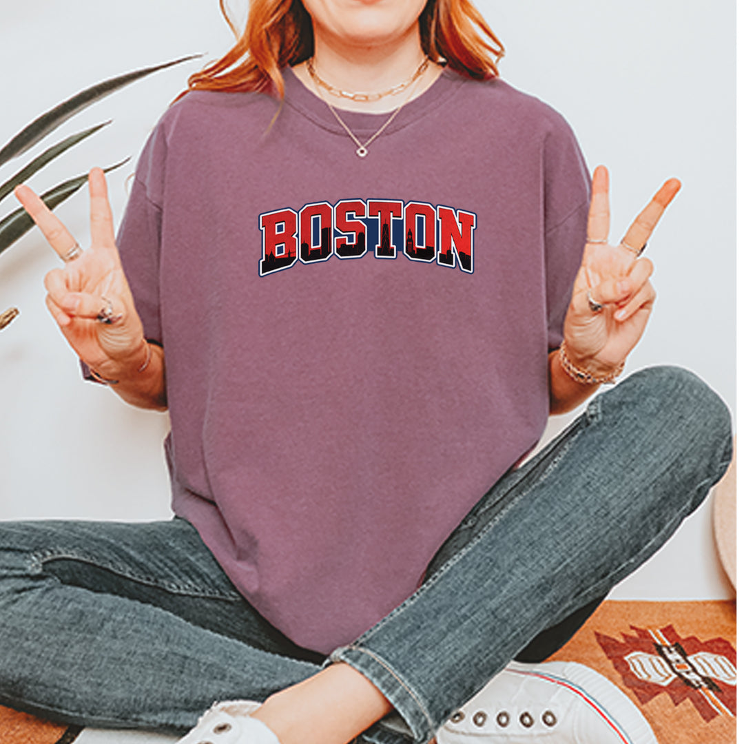 Boston City Pride Skyline Vintage Soft Unisex T-shirt 