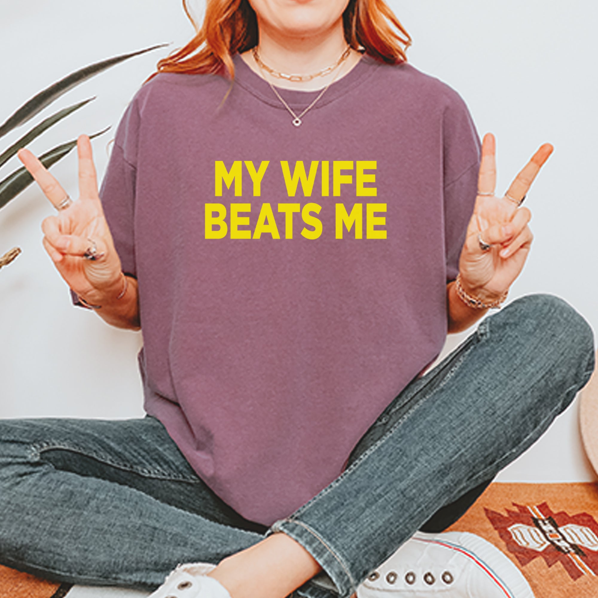 My Wife Beats Me Funny Vintage Soft Unisex T-shirt 