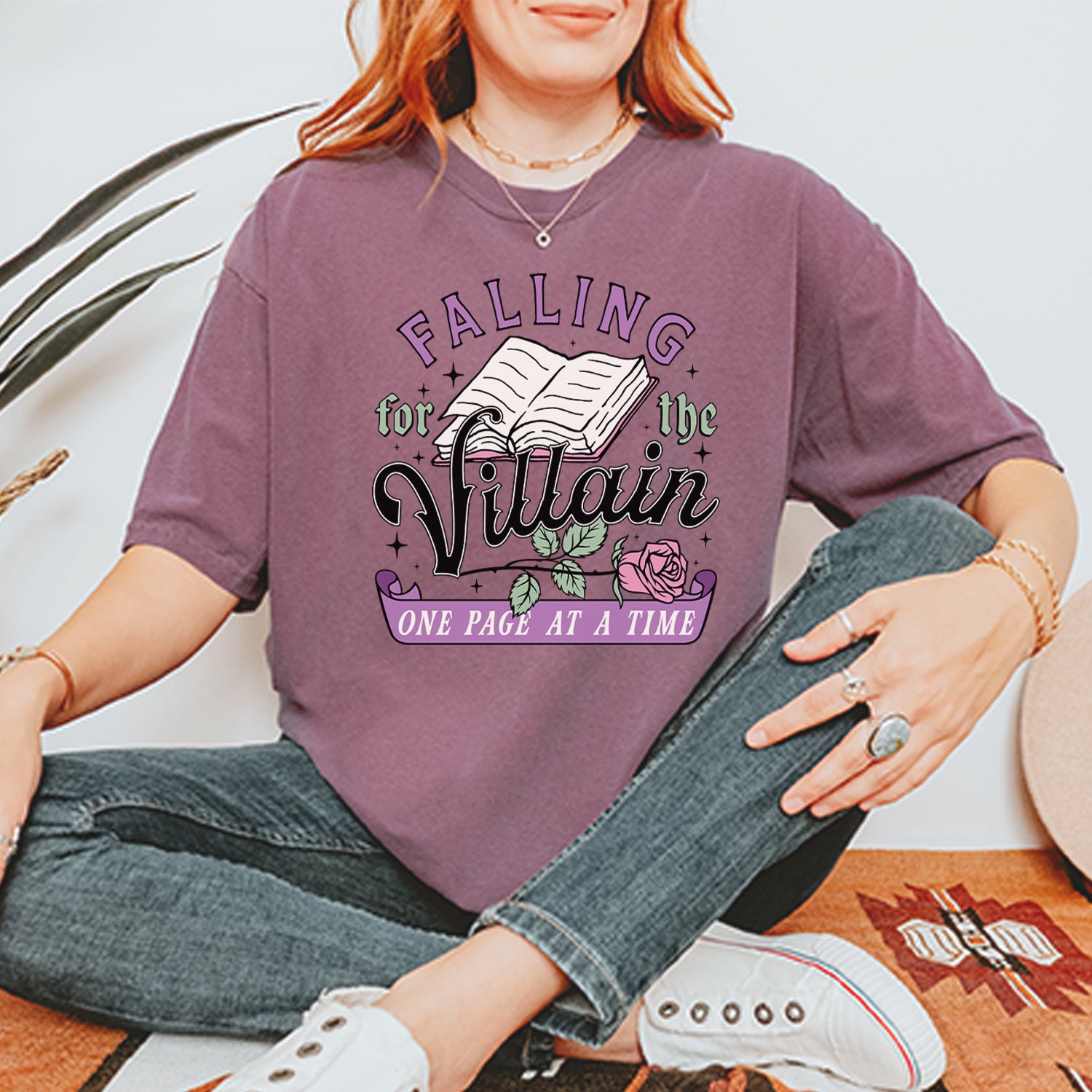 Falling For The Villain One Page At A Time Vintage Soft Unisex T-shirt 