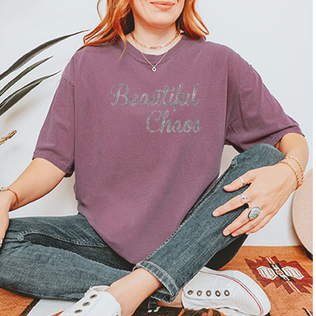 Beautiful Chaos Glitter Music Festival Vintage Soft Unisex T-shirt 