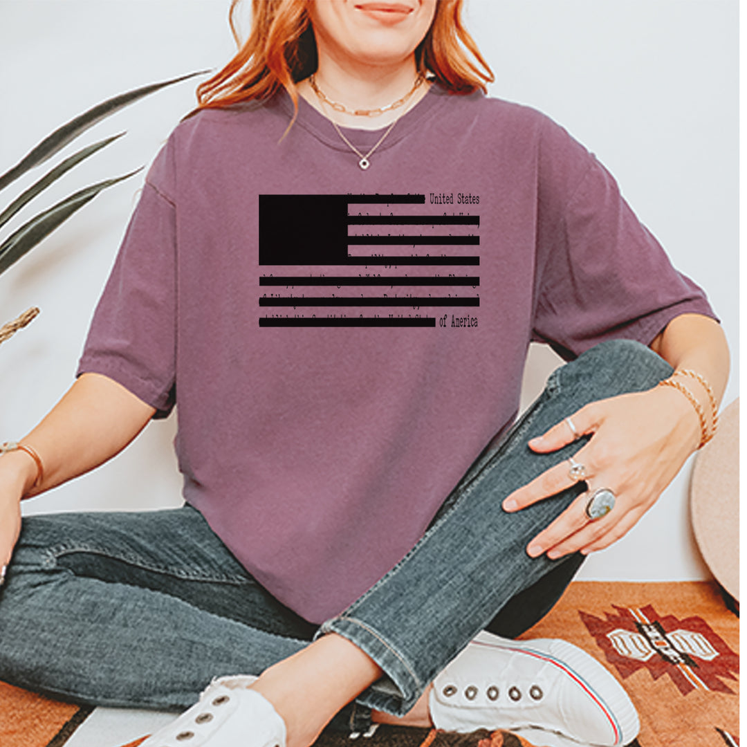 Redacted American Flag Vintage Soft Unisex T-shirt 