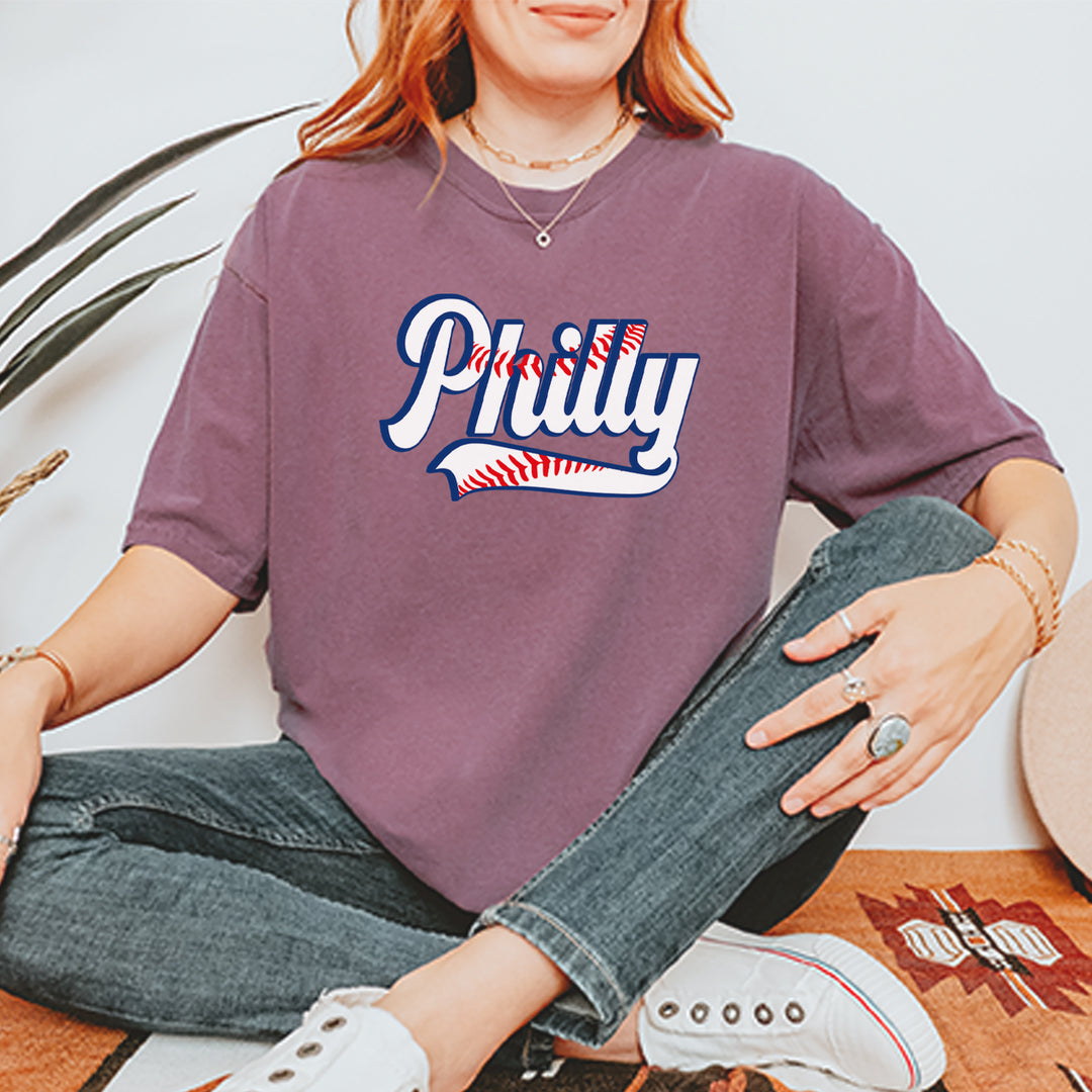 Philly Baseball Stitching Vintage Soft Unisex T-shirt 
