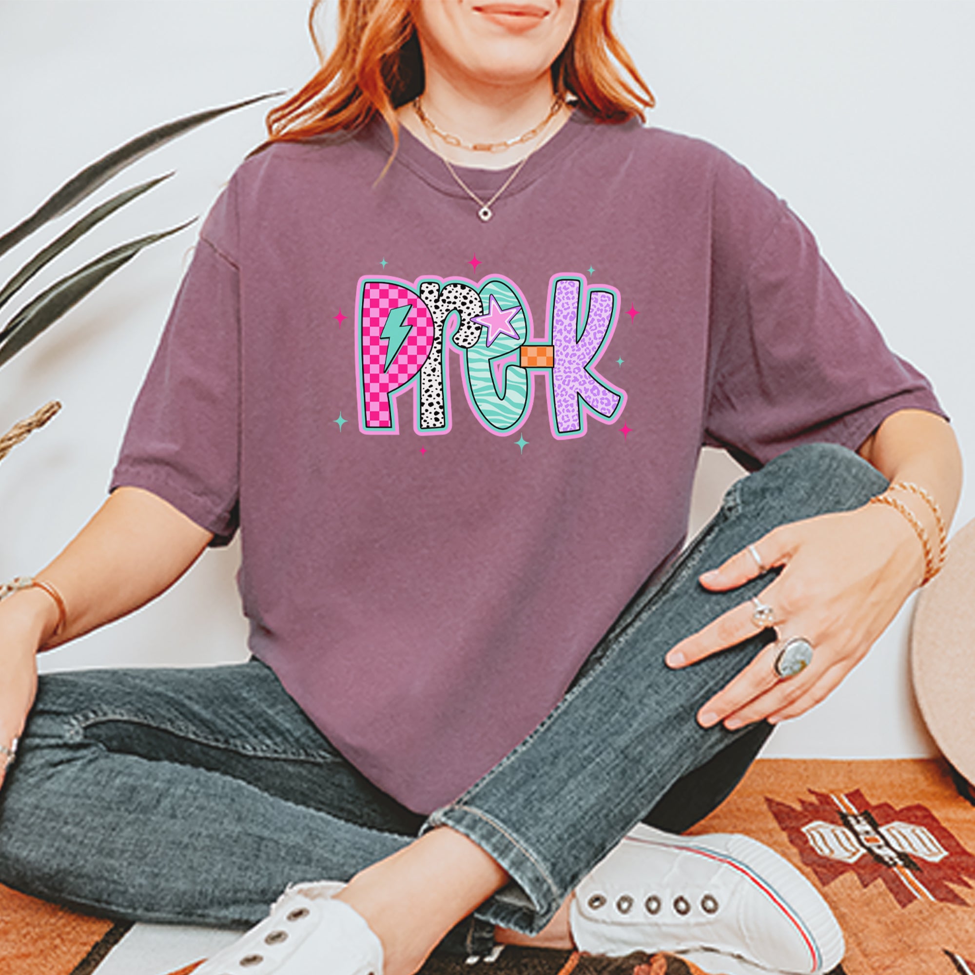 Pre-K Party Time Colorful Back to School Vintage Soft Unisex T-shirt 