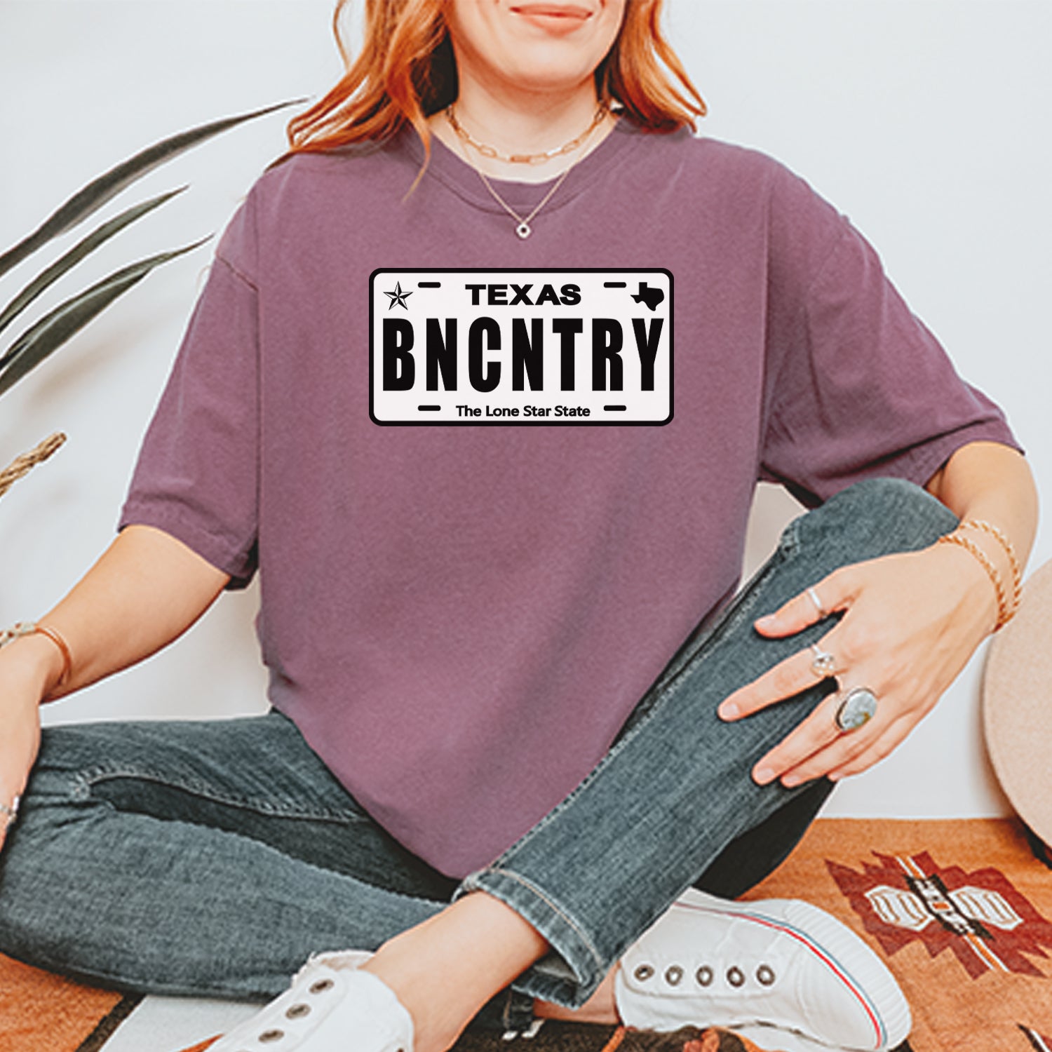 Texas License Plate BNCNTRY Vintage Soft Unisex T-shirt 