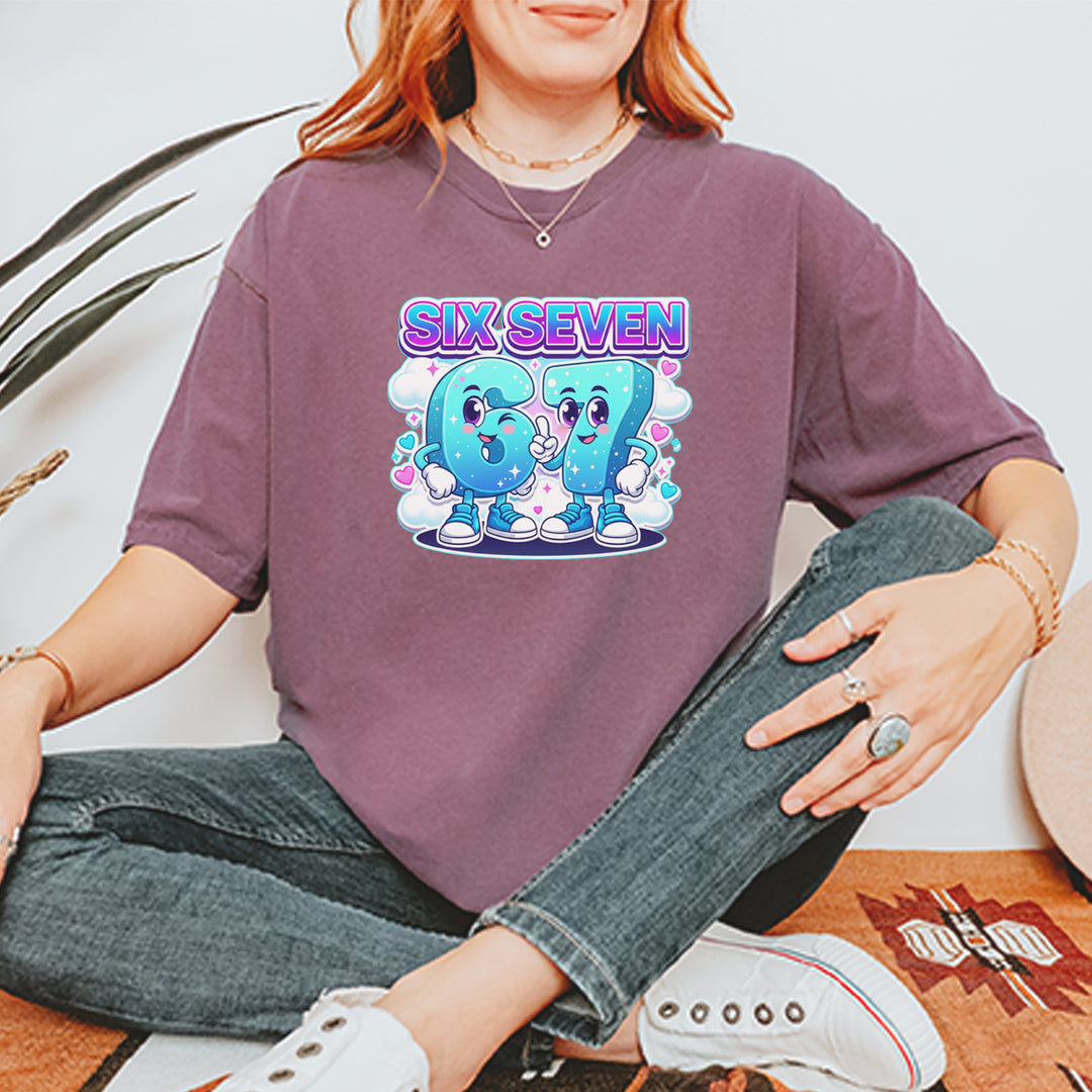 67 Six Seven Meme Kawaii Cloud Vintage Soft Unisex T-shirt 