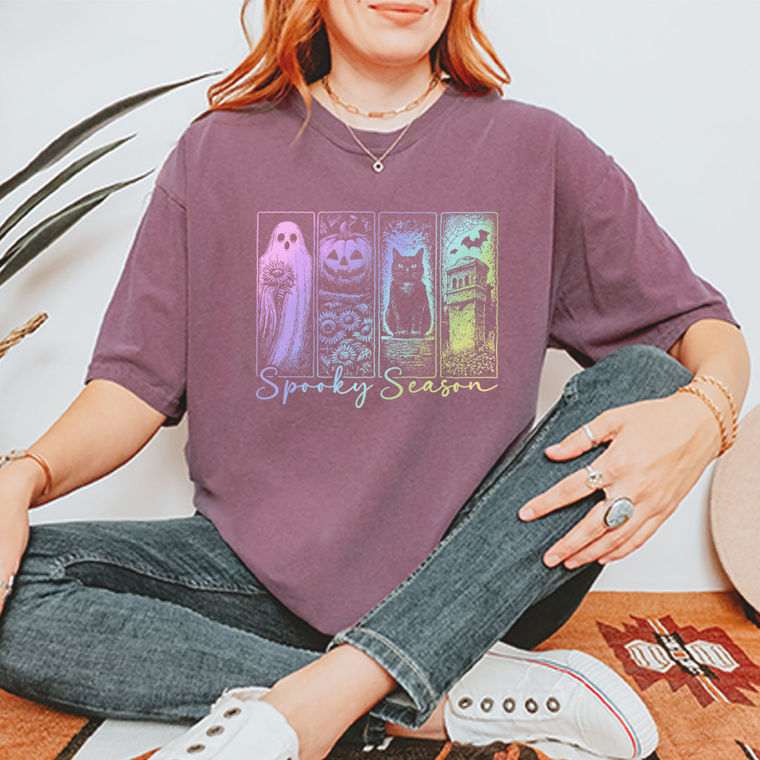 Spooky Season Cute Pastel Halloween Design Vintage Soft Unisex T-shirt 