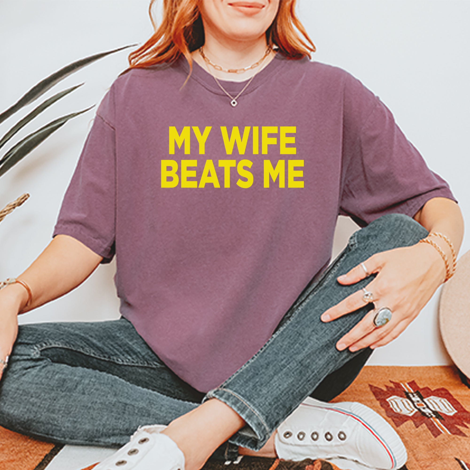 My Wife Beats Me Funny Vintage Soft Unisex T-shirt 