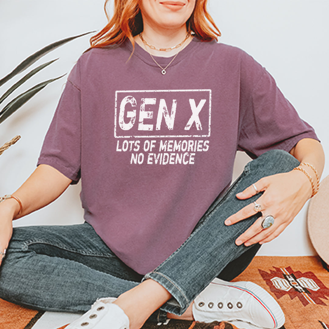 Gen X Lots of Memories No Evidence Nostalgia Vintage Soft Unisex T-shirt 