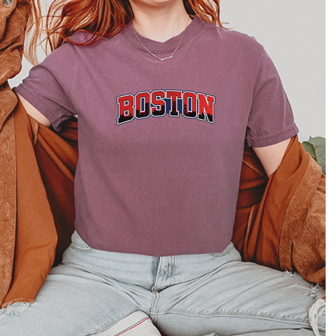 Boston City Pride Skyline Vintage Soft Unisex T-shirt 