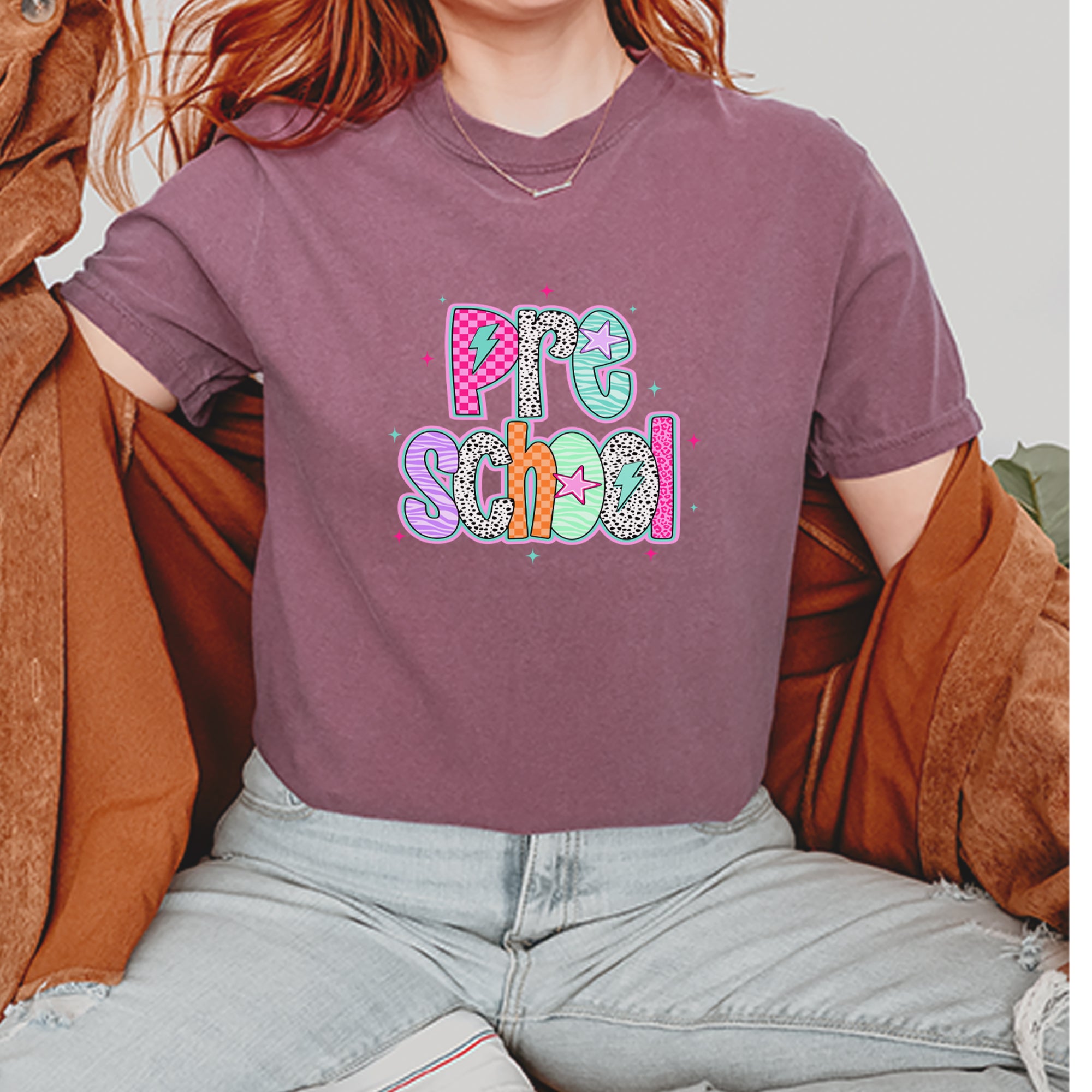 Preschool Power Colorful Back to School Vintage Soft Unisex T-shirt 