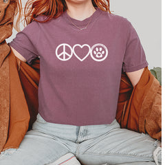 Peace, Love and TLC Dog Rescue Vintage Soft Unisex T-shirt 