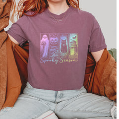 Spooky Season Cute Pastel Halloween Design Vintage Soft Unisex T-shirt 