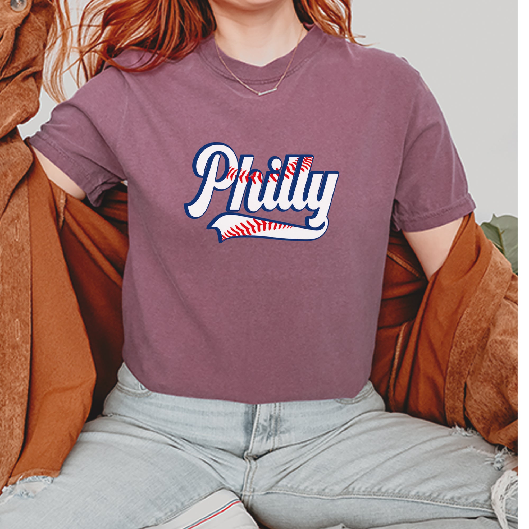 Philly Baseball Stitching Vintage Soft Unisex T-shirt 
