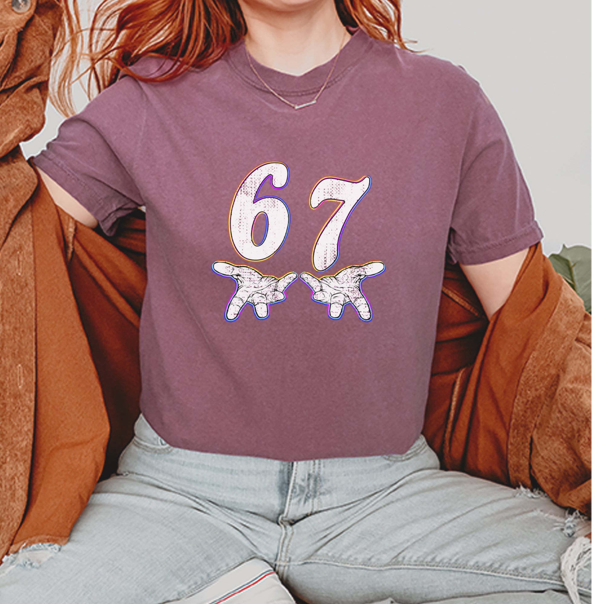 67 Hands Meme Viral Drill Vintage Soft Unisex T-shirt 