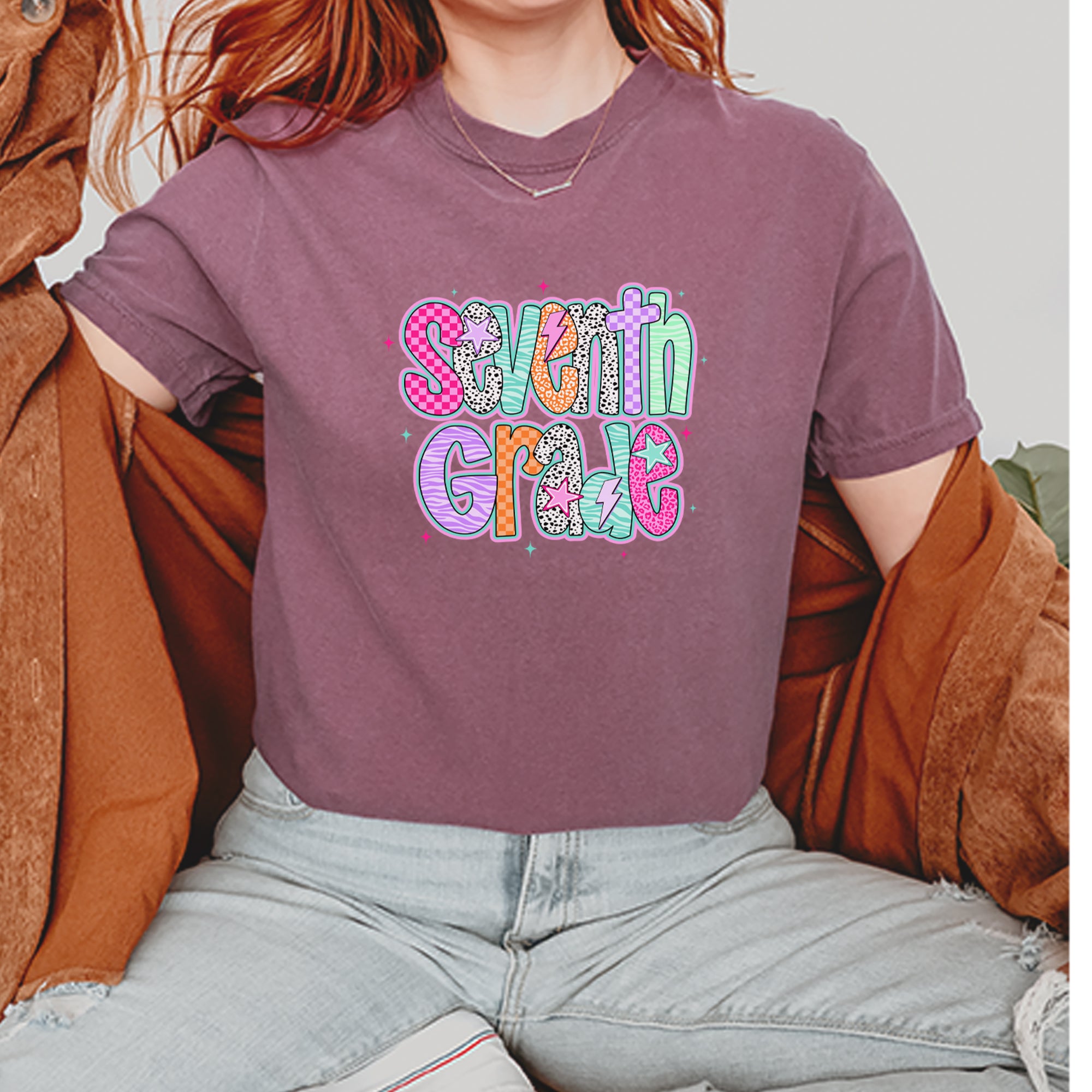 Seventh Grade Swagger Colorful Back to School Vintage Soft Unisex T-shirt 
