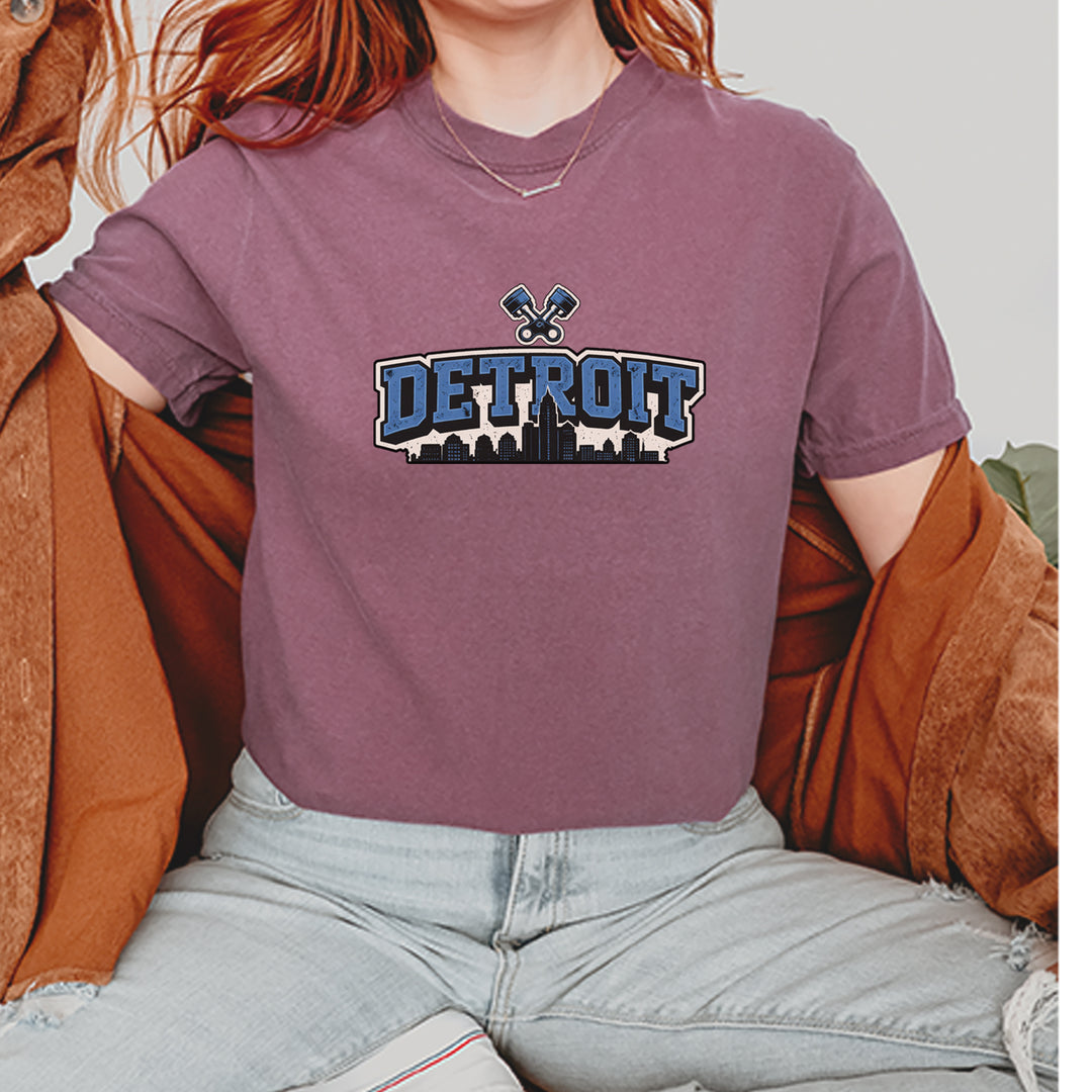 Detroit Motor City Retro Piston Vintage Soft Unisex T-shirt 