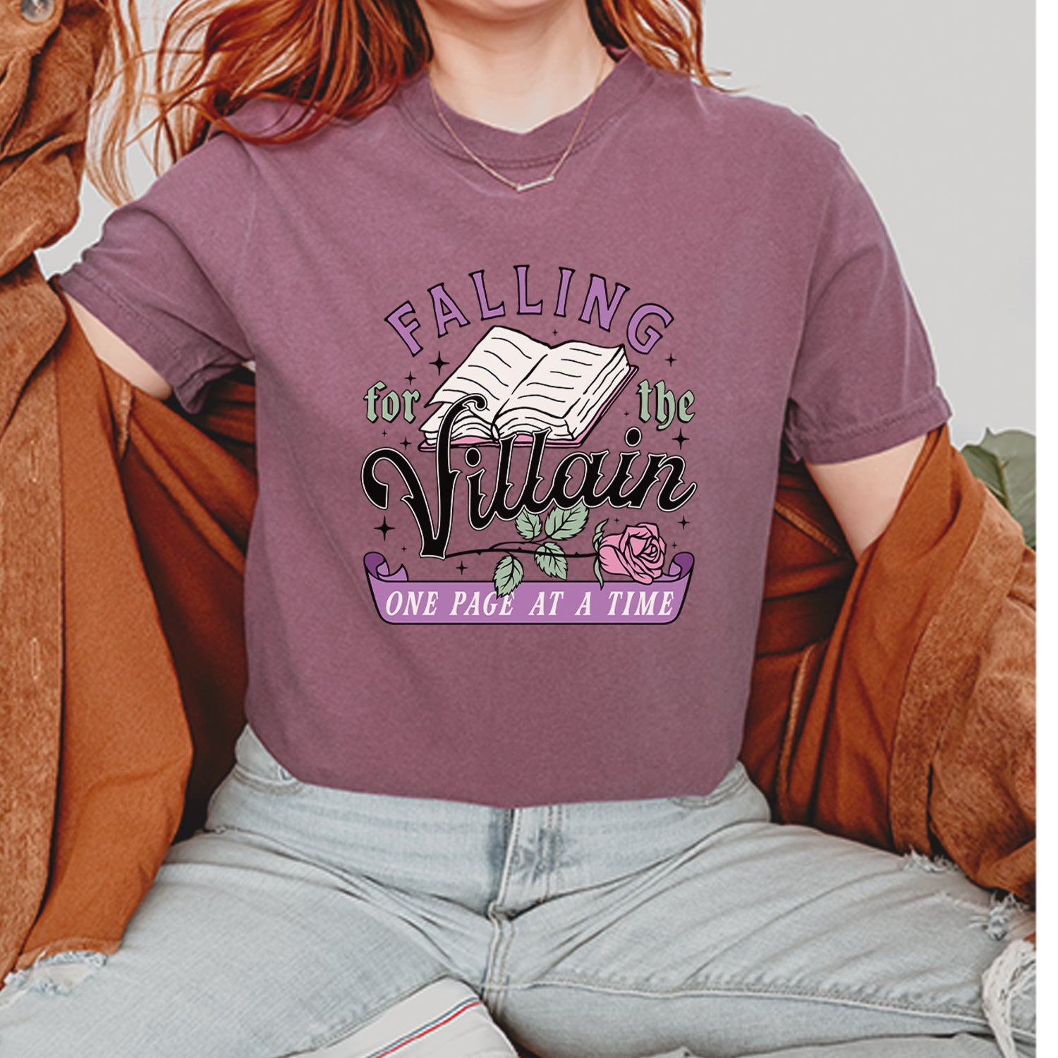 Falling For The Villain One Page At A Time Vintage Soft Unisex T-shirt 