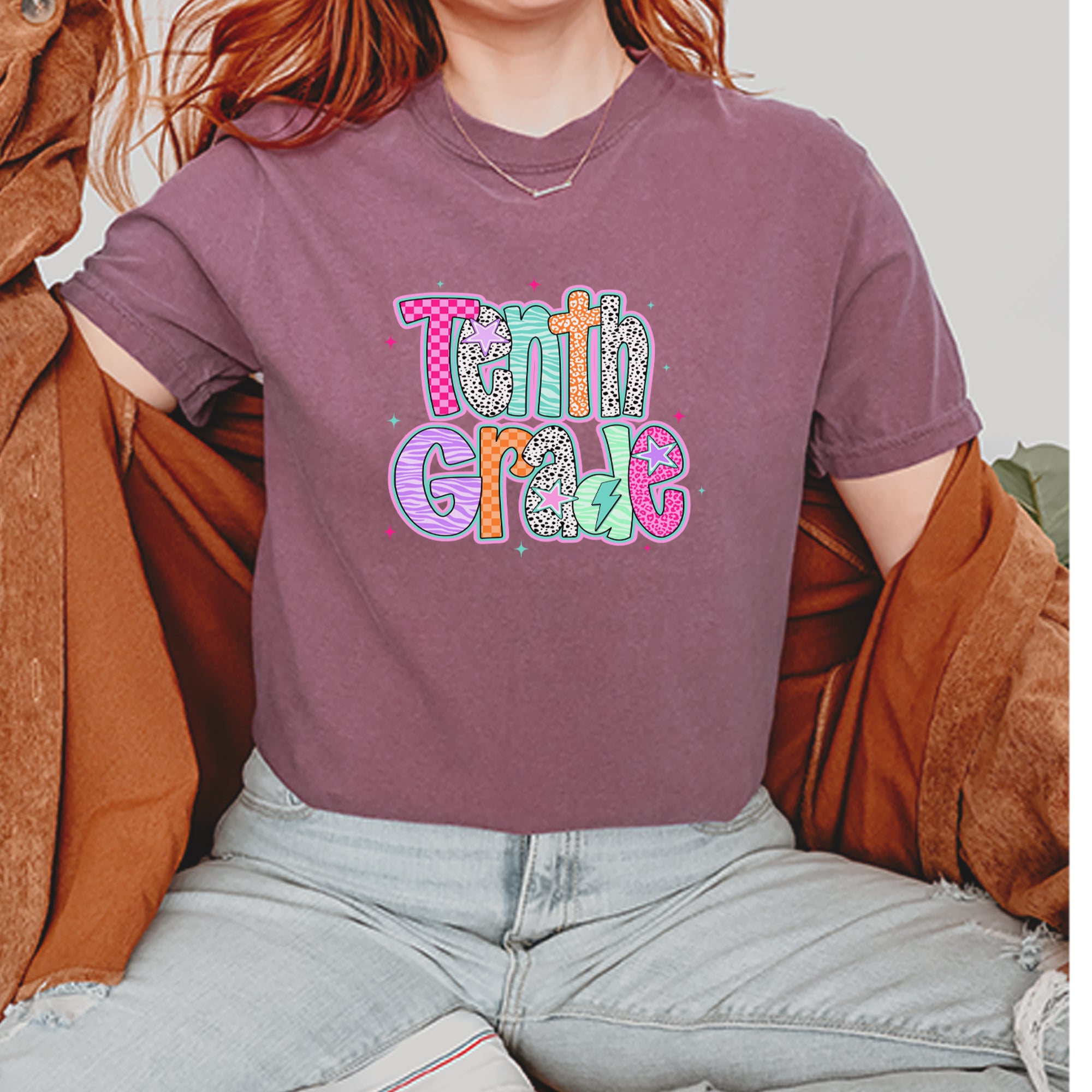 Tenth Grade Trendsetter Colorful Back to School Vintage Soft Unisex T-shirt 