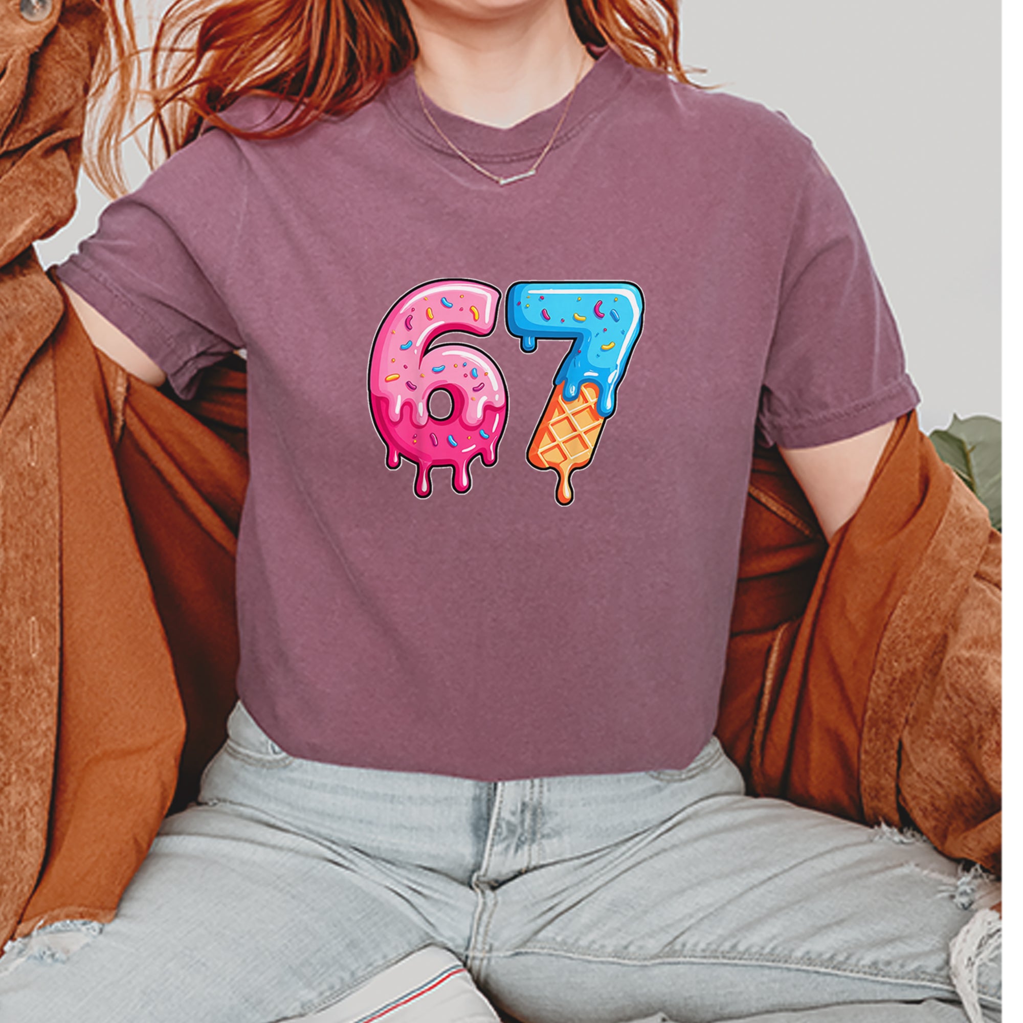 67 Dripping Ice Cream Donut Melt Vintage Soft Unisex T-shirt 