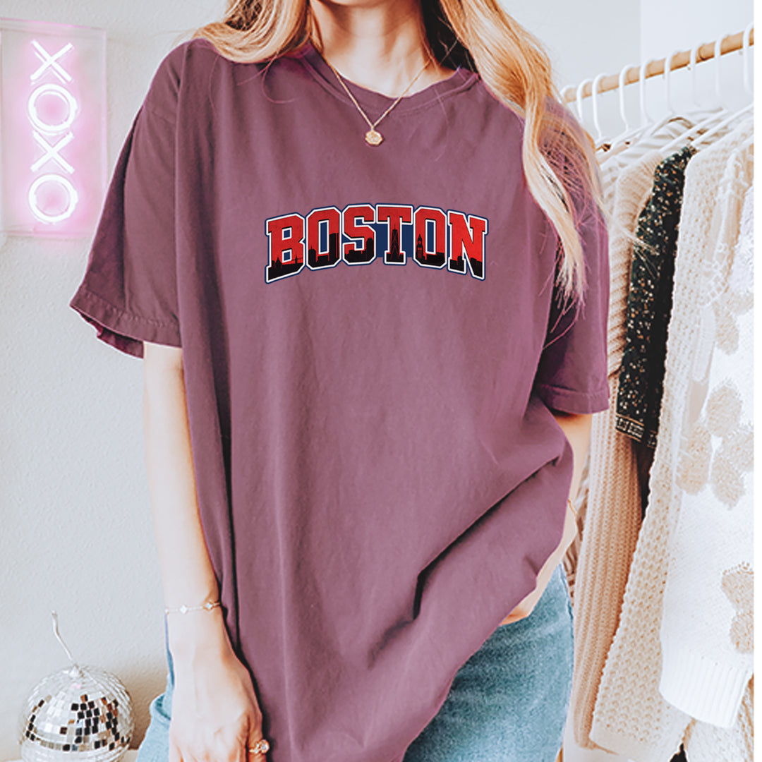 Boston City Pride Skyline Vintage Soft Unisex T-shirt 