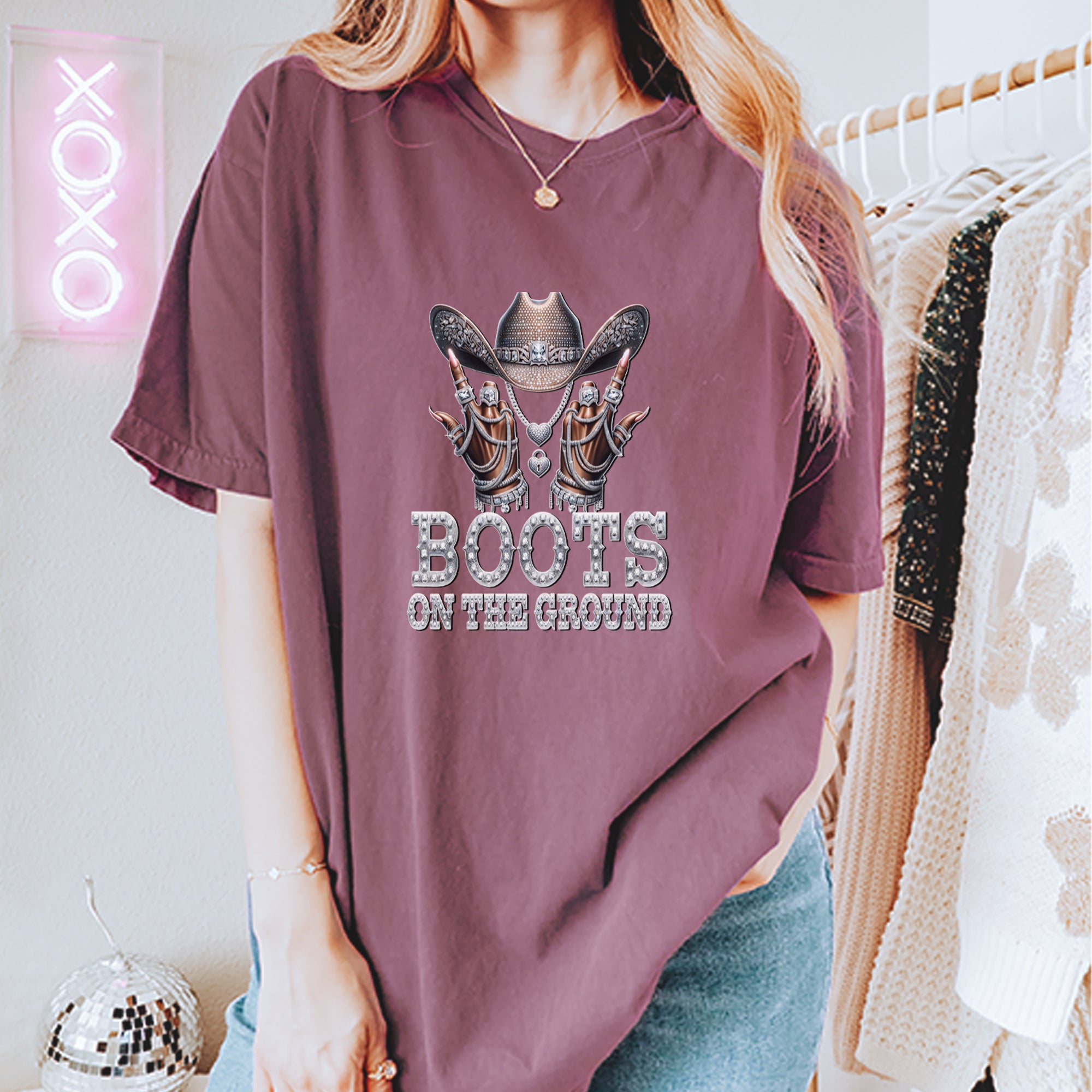 Boots On The Ground Bling Vintage Soft Unisex T-shirt 