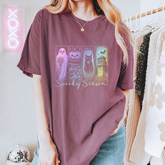 Spooky Season Cute Pastel Halloween Design Vintage Soft Unisex T-shirt 