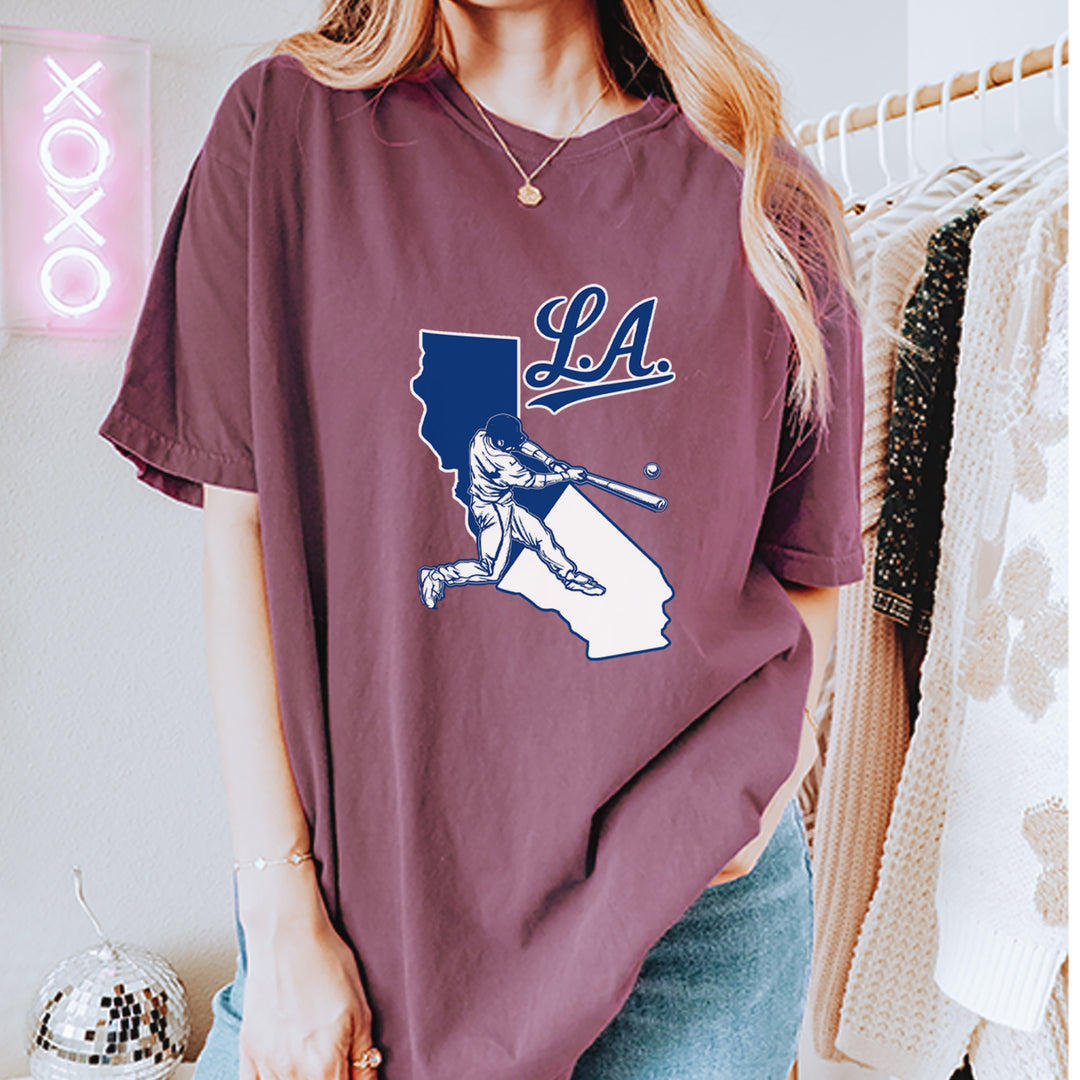 Los Angeles Baseball Batter Up Vintage Soft Unisex T-shirt 
