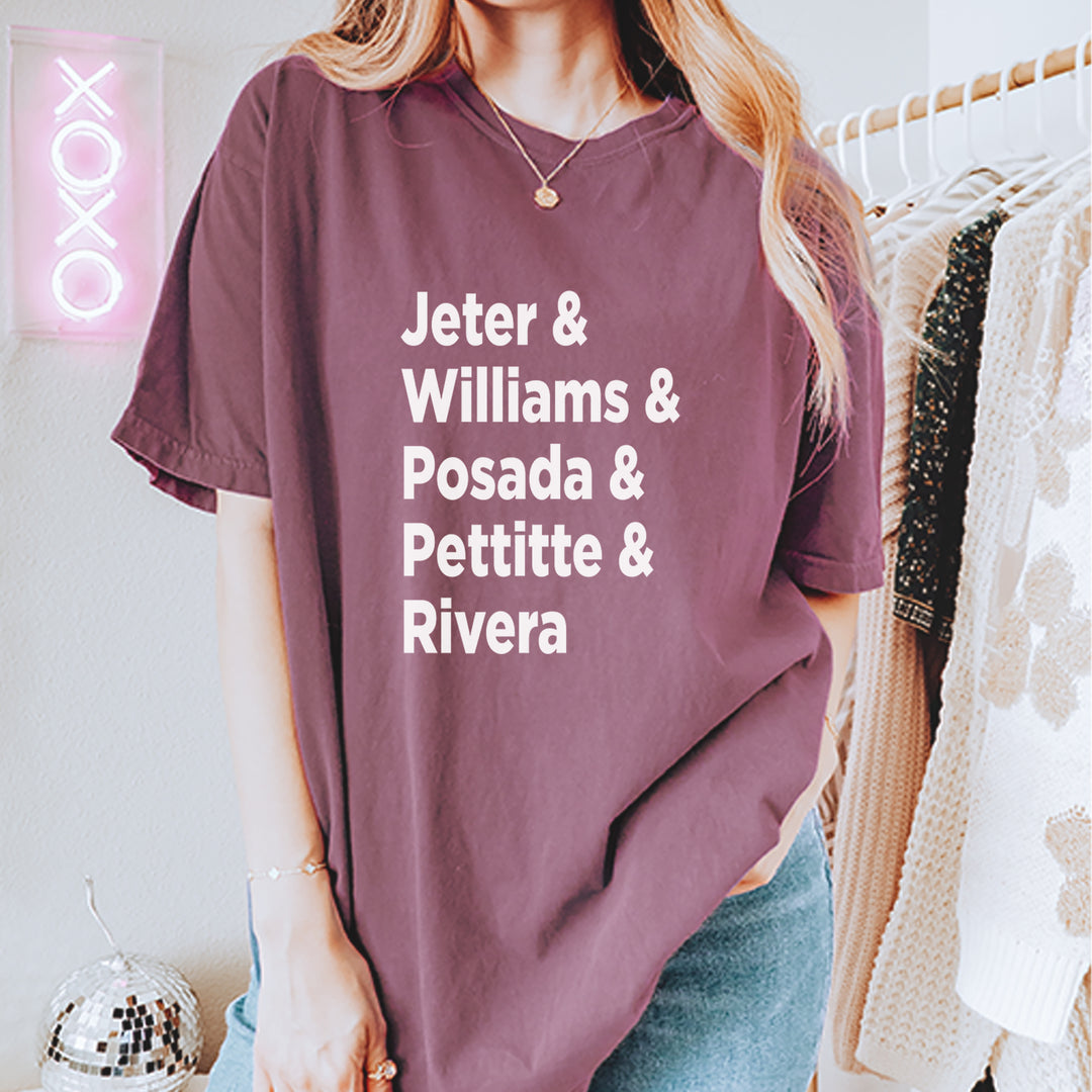 Jeter & Williams & Posada & Pettitte & Rivera Vintage Soft Unisex T-shirt 