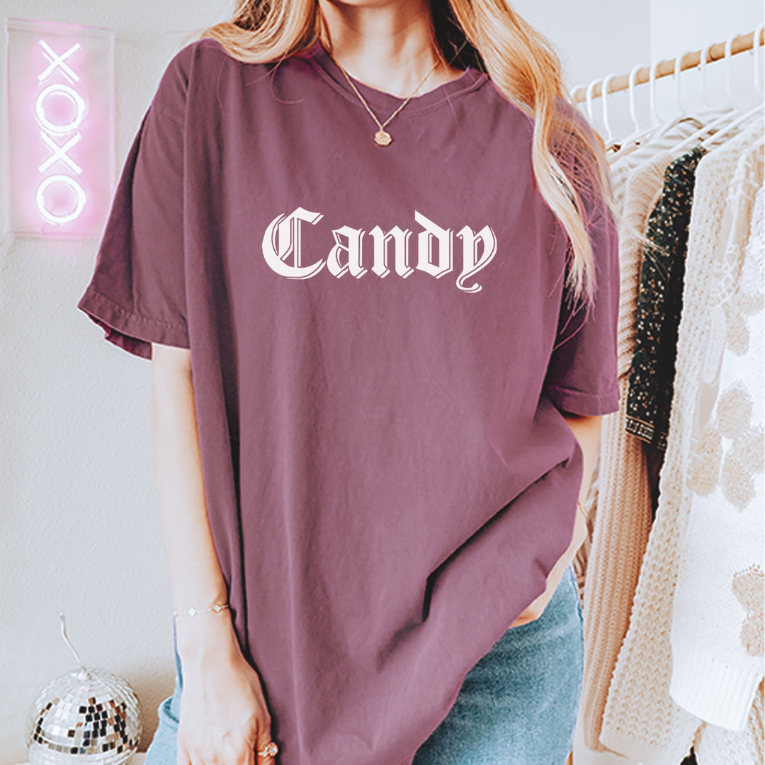 Candy Gothic Lettering Vintage Soft Unisex T-shirt 