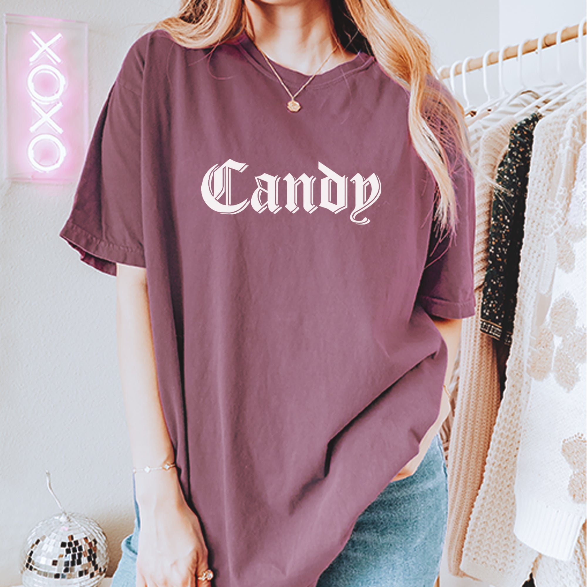 Candy Gothic Lettering Vintage Soft Unisex T-shirt 