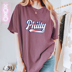 Philly Baseball Stitching Vintage Soft Unisex T-shirt 