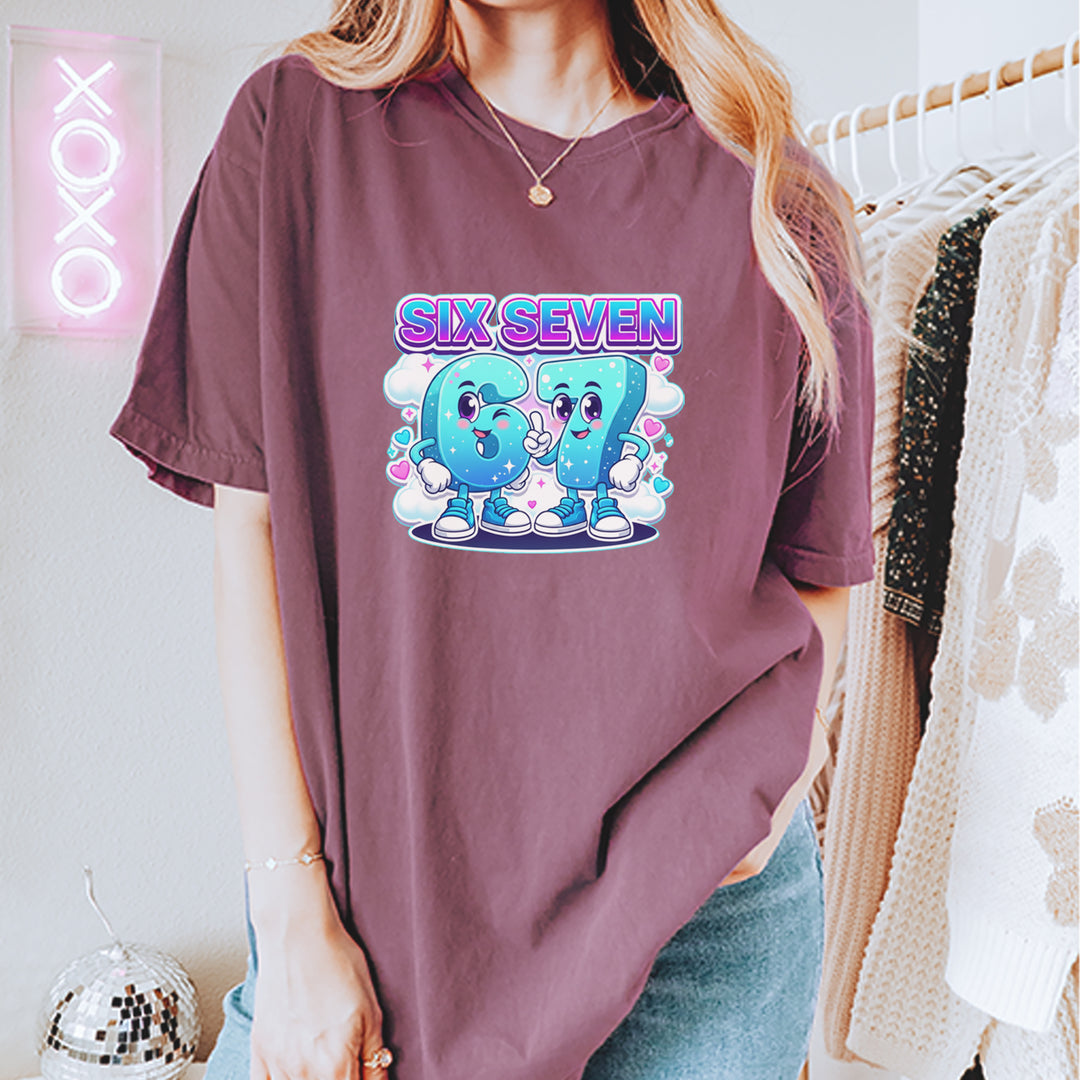 67 Six Seven Meme Kawaii Cloud Vintage Soft Unisex T-shirt 