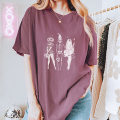 Vintage Spooky Squad Pinup Halloween Design Vintage Soft Unisex T-shirt 