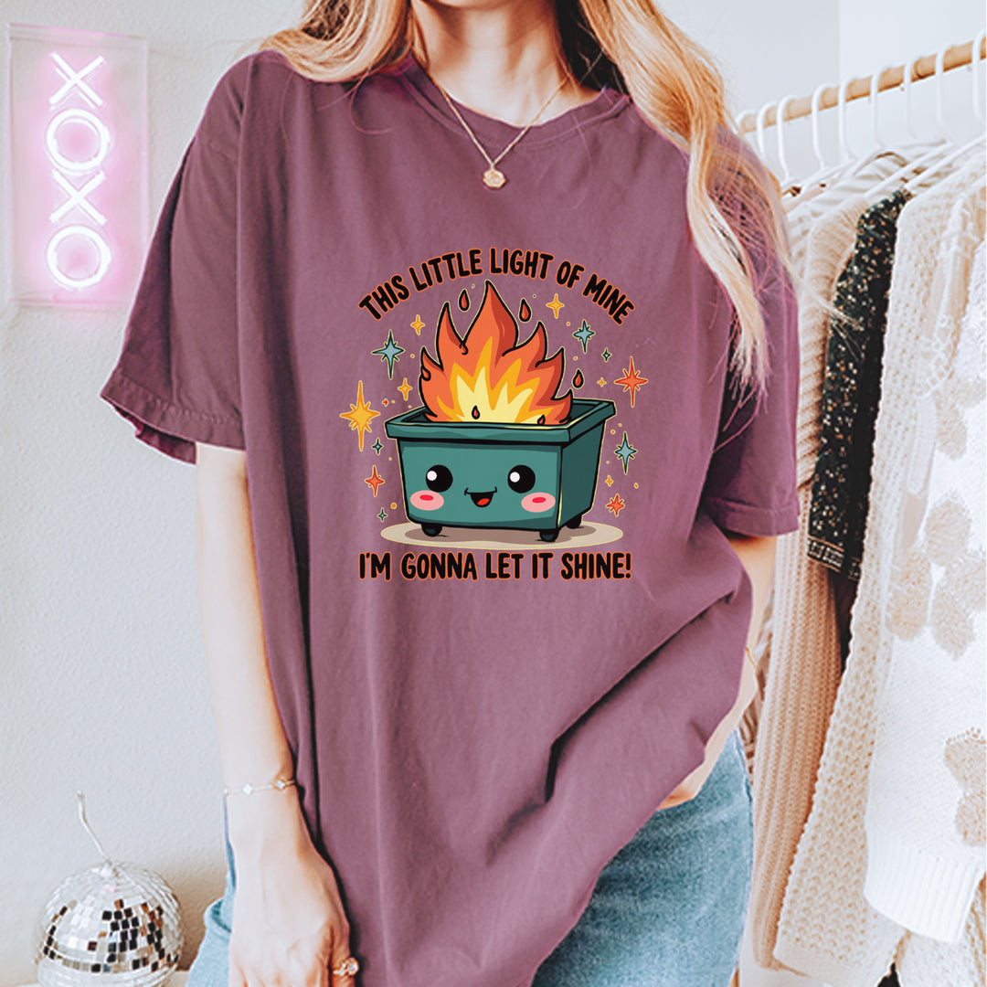 This Little Light of Mine Dumpster Fire Smile Face Vintage Soft Unisex T-shirt 
