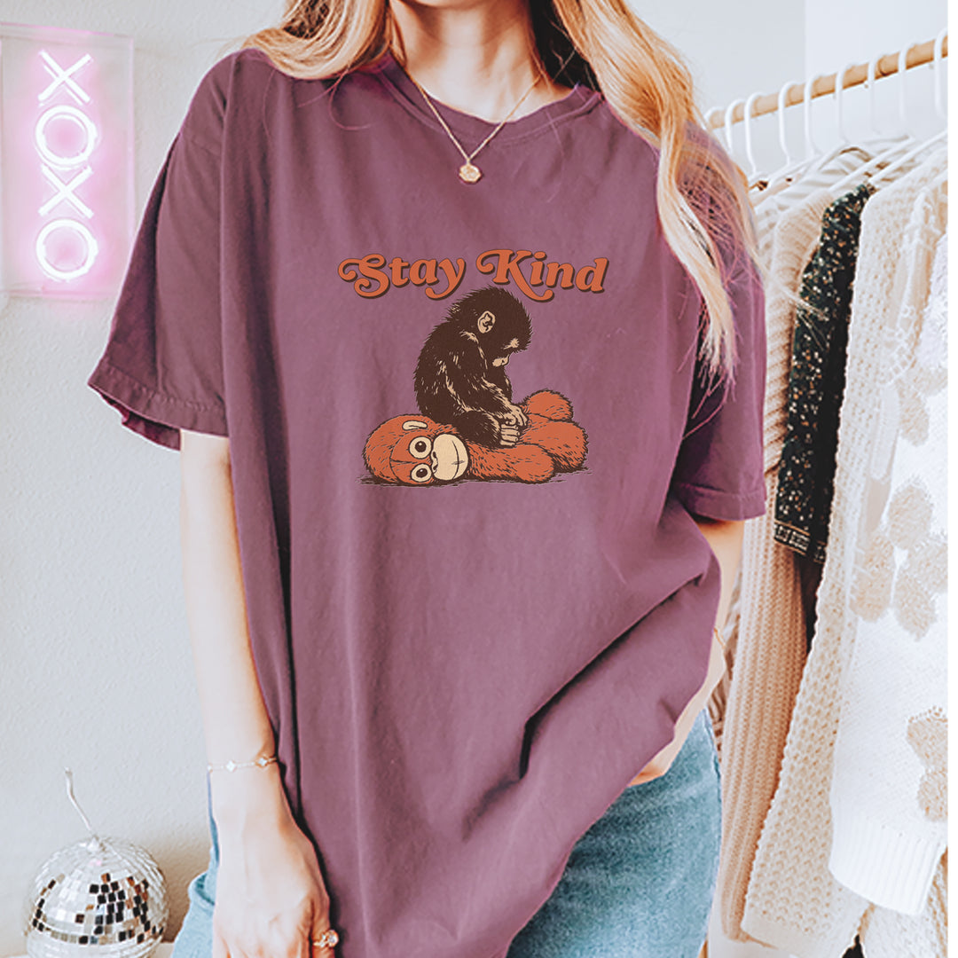 Punch Stay Kind Macaque Vintage Soft Unisex T-shirt 