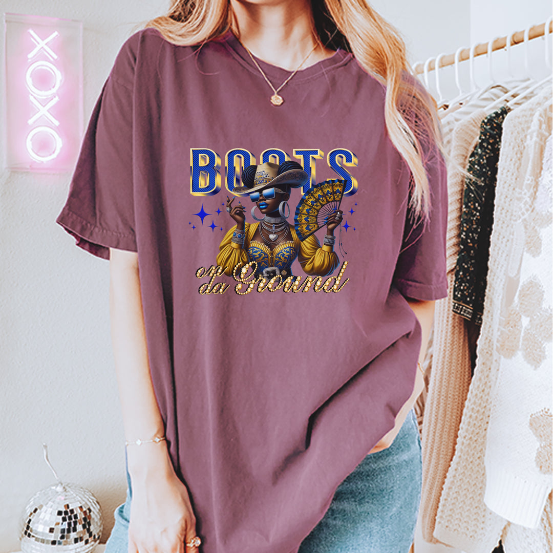 Boots On Da Ground Folding Fan Vintage Soft Unisex T-shirt 