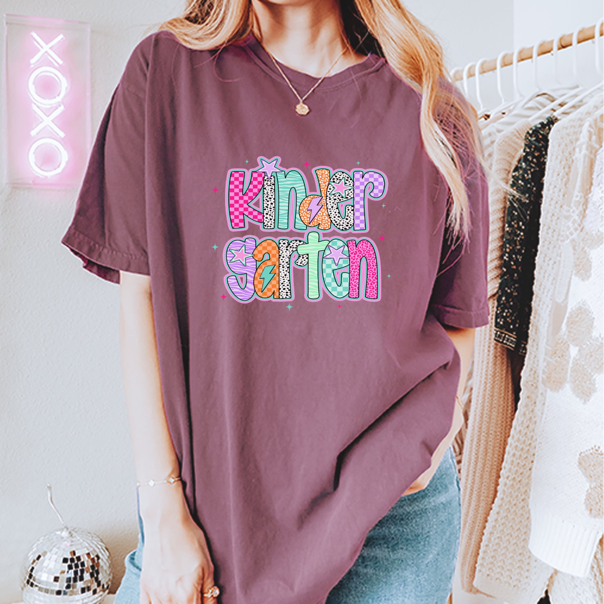 Kindergarten Cutie Colorful Back to School Vintage Soft Unisex T-shirt 