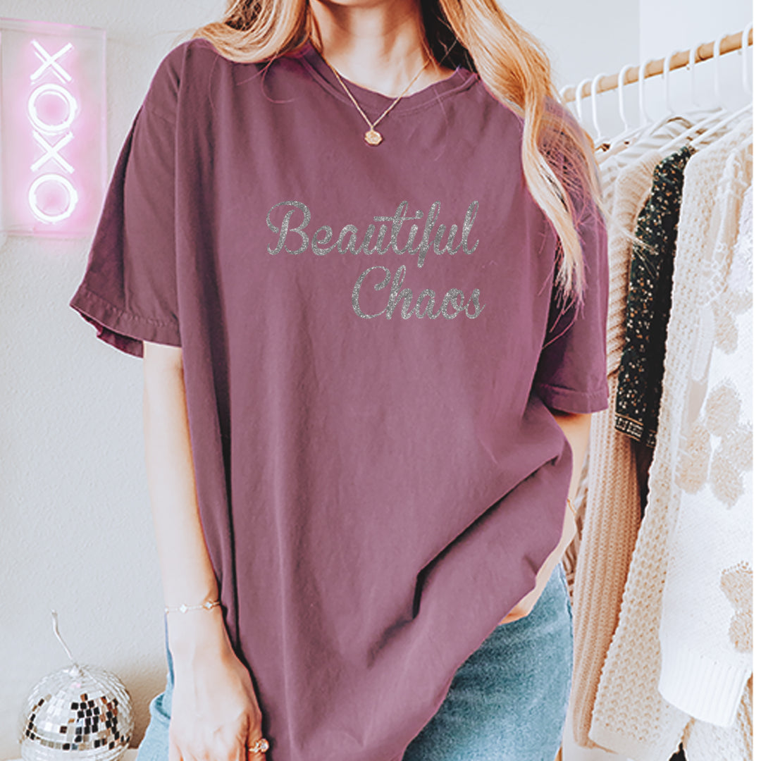 Beautiful Chaos Glitter Music Festival Vintage Soft Unisex T-shirt 